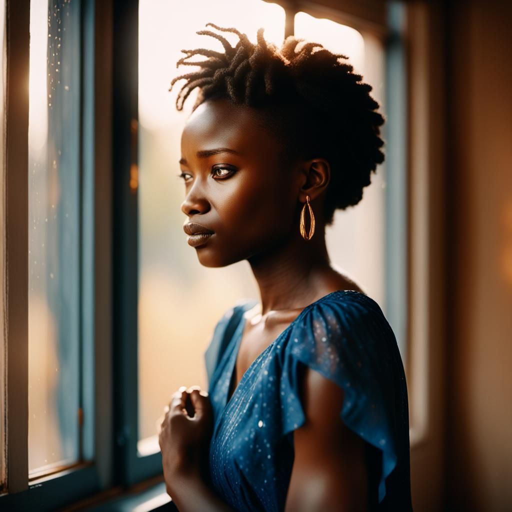 Emotional Portrait of an African Woman in Tears