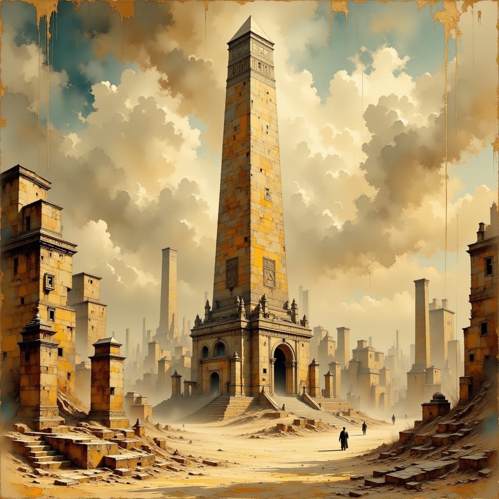 Obelisk Monument in Lost Desert City