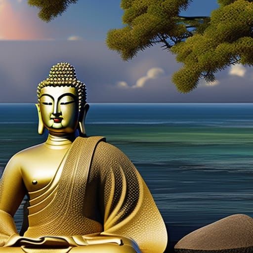 Buddha With Ocean