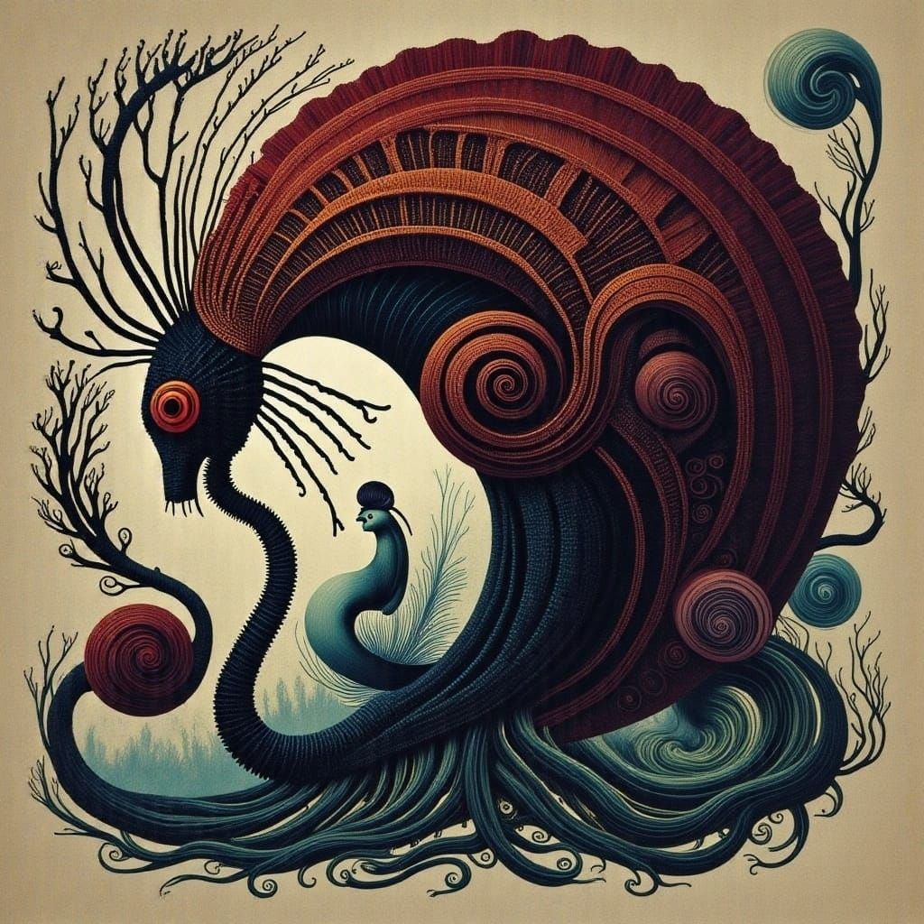 Biopunk Alien Landscape in Cicada Song Style