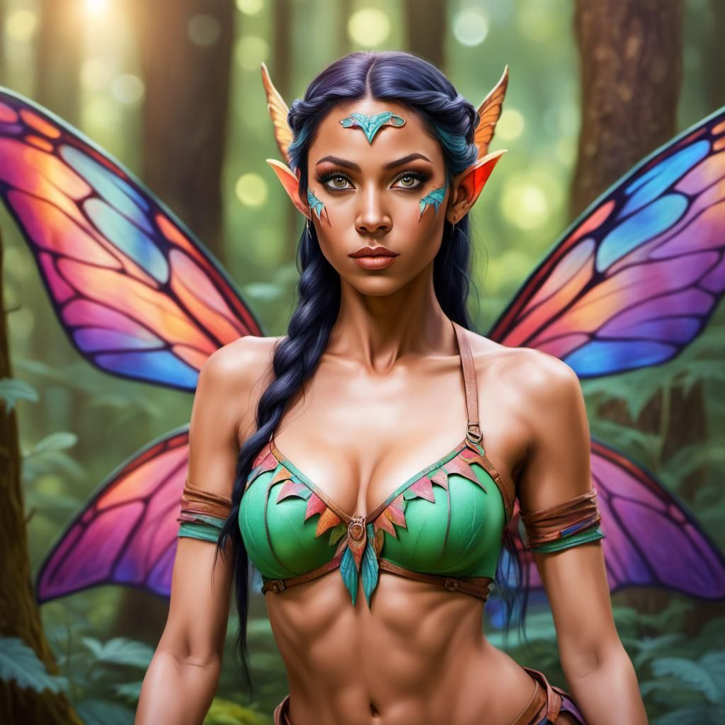 Fairy Portrait in Magical Forest Setting