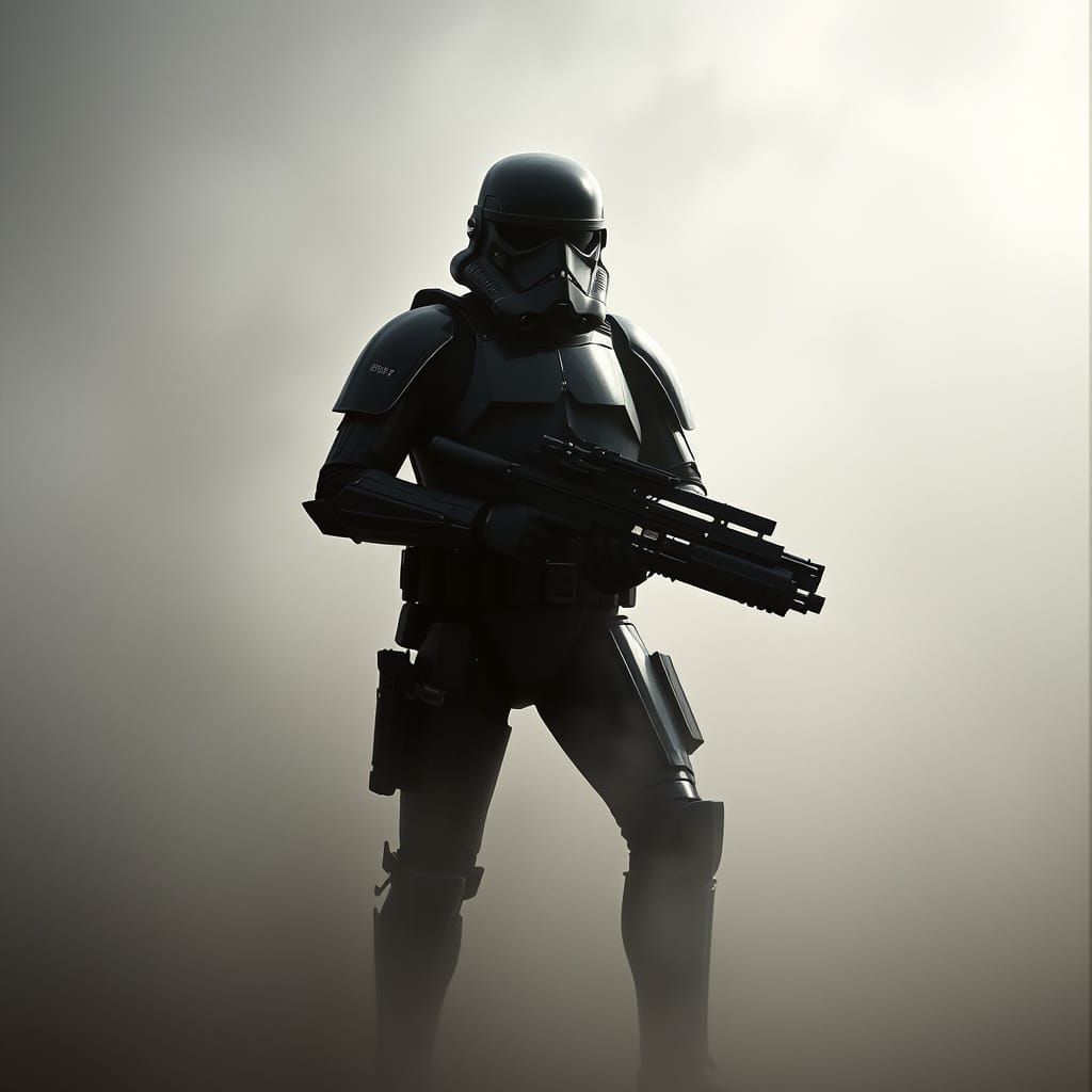 Imperial Death Trooper in Epic Foggy Landscape