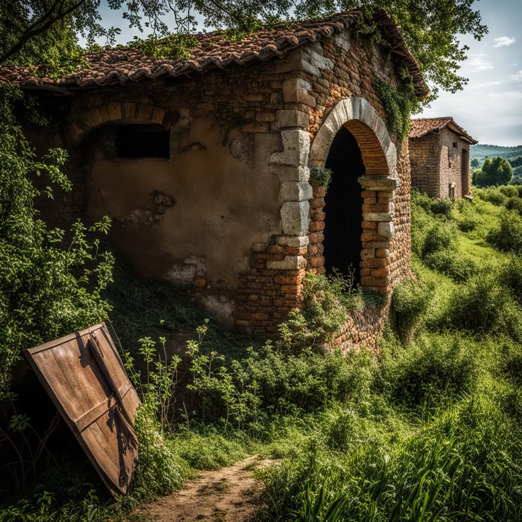 Wounded Traveler Near Sippar Ruins: 3D Digital Art