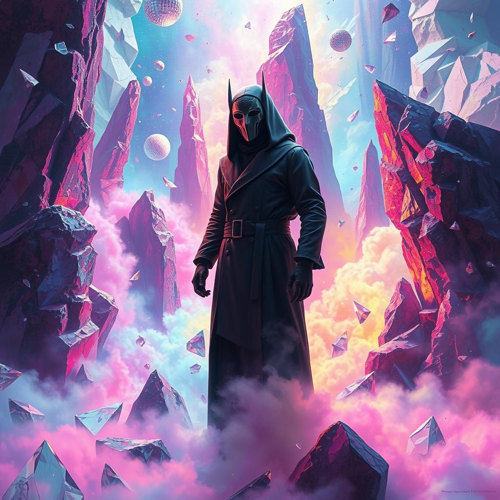 Neon Crystal Dreamscape in Futuristic Style