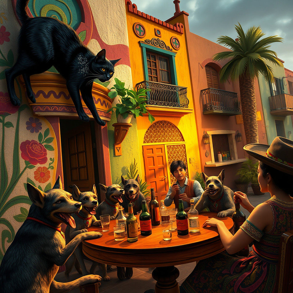 Mexican Folk Art Scene in Tijuana, Hyperdetailed