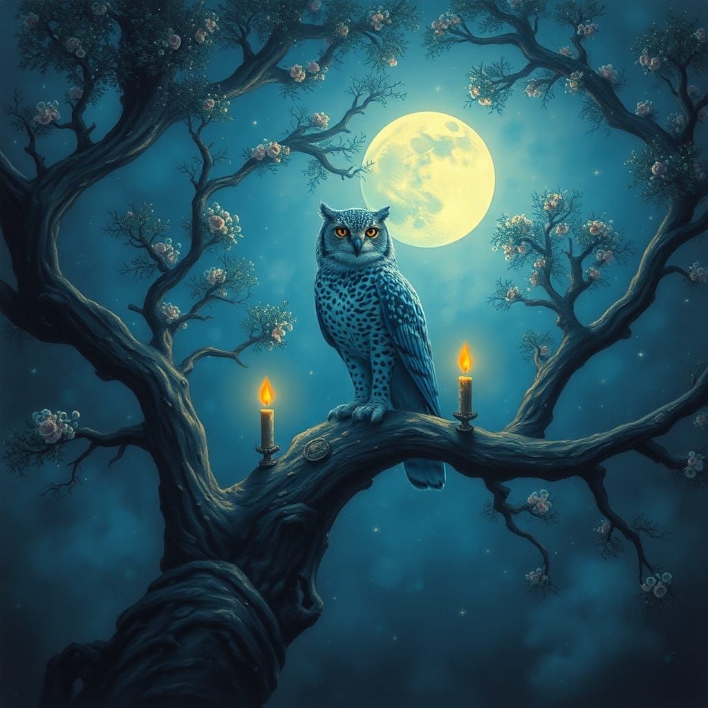 Meditative Owl-Leopard God of Eternity