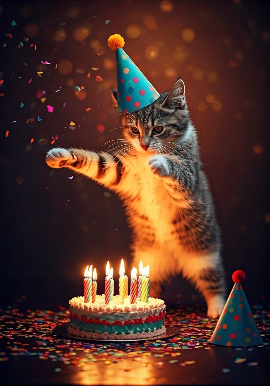 Whimsical Birthday Celebration with a Feline Twist