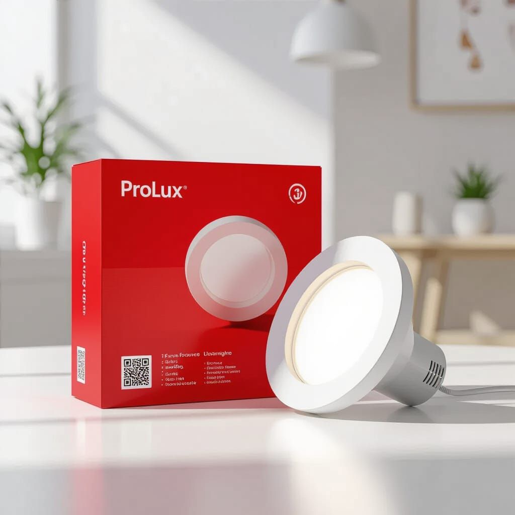 PROLUX LED Downlight Commercial Render in Minimalist Packagi...
