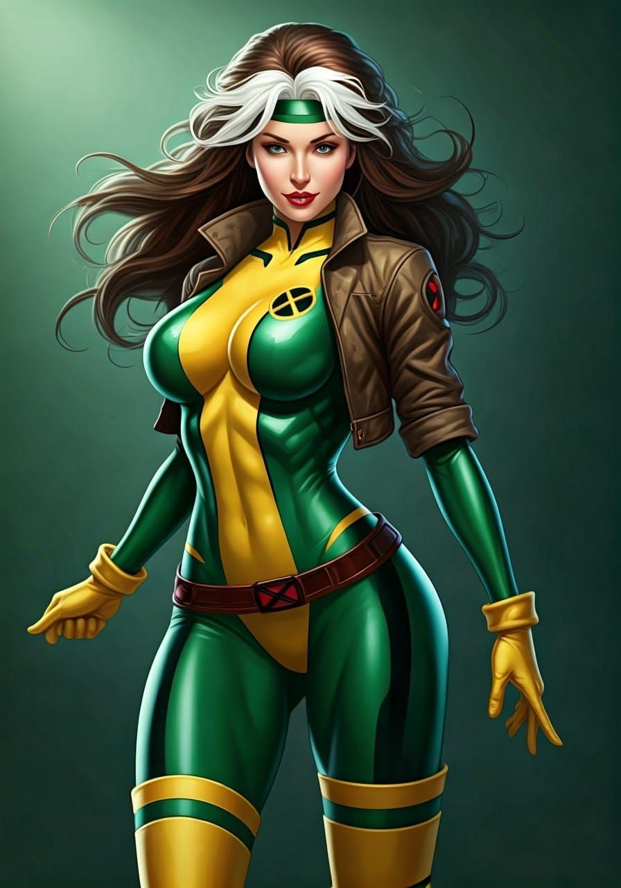 Curvaceous Rogue Illustration in Anime-Infused Art Nouveau S...