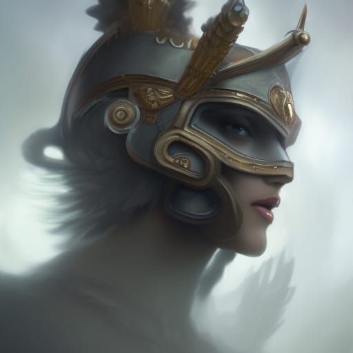 Epic Dark Fantasy: Armored Athena in Volumetric Lighting