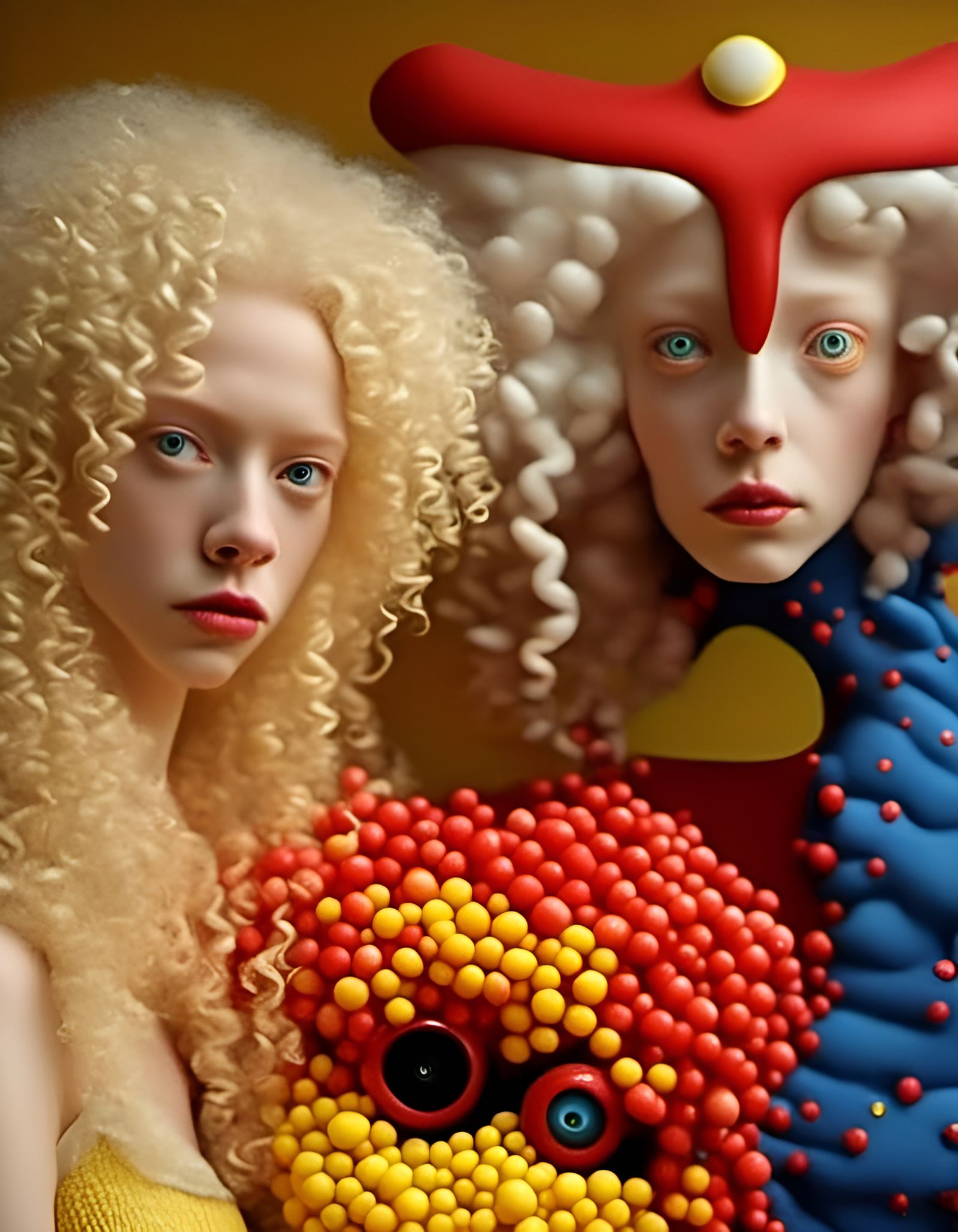 Albino Character Operating Complex Machinery