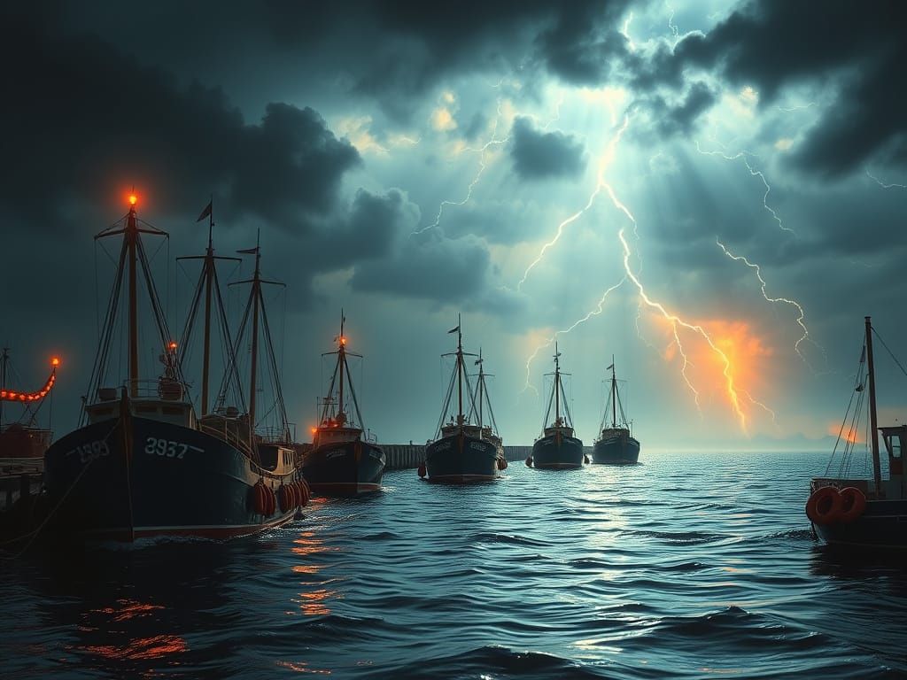 Surreal Futuristic Port Scene in Nova Scotia