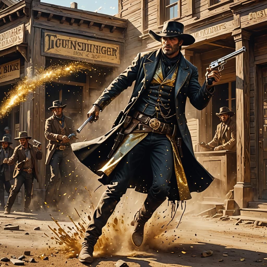 Outlaws' Tenebrism Escape After Bank Robbery