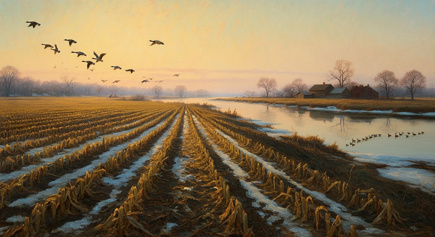 Serene Midwestern Landscape in Romantic Style