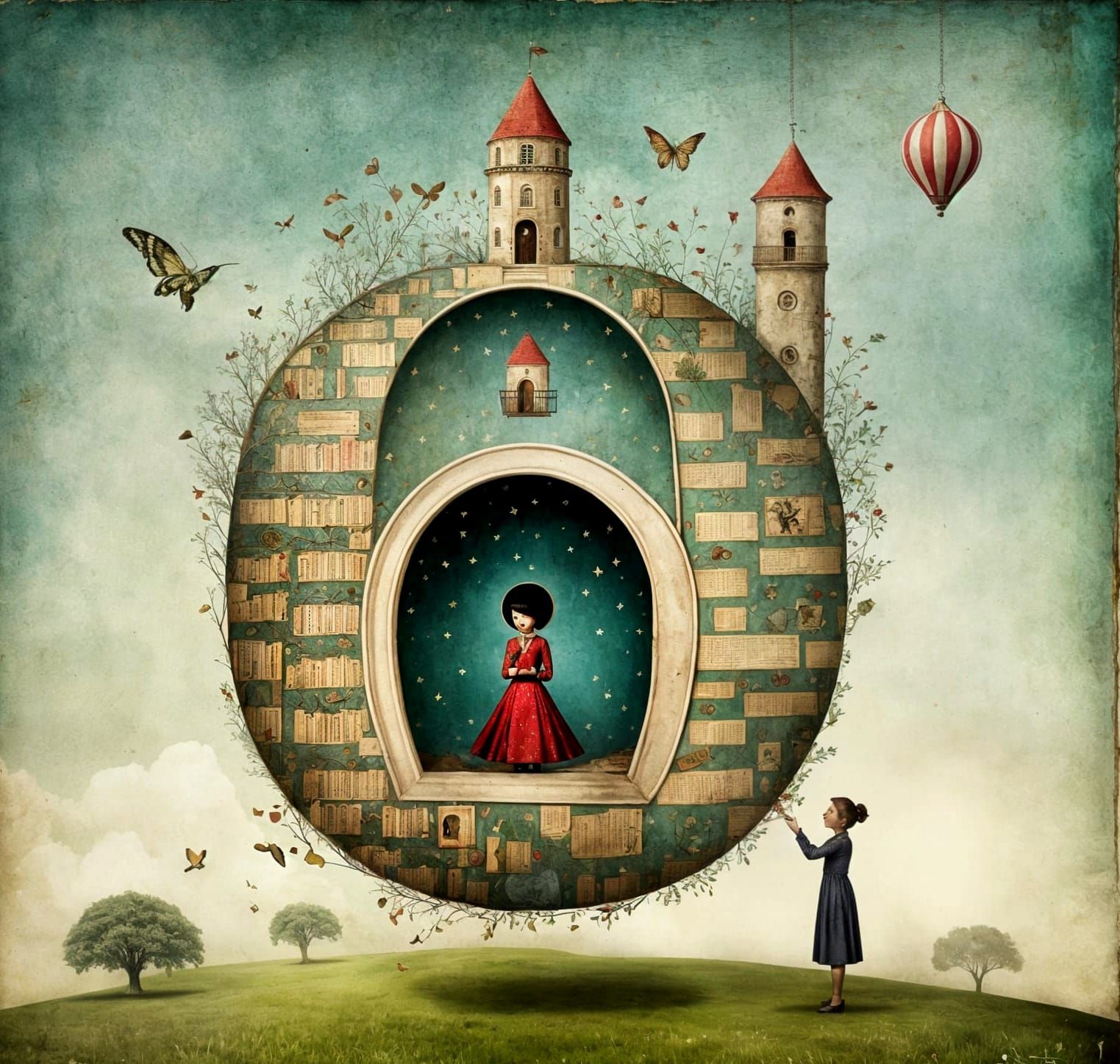 Magical Realism Castle Floating in Sky