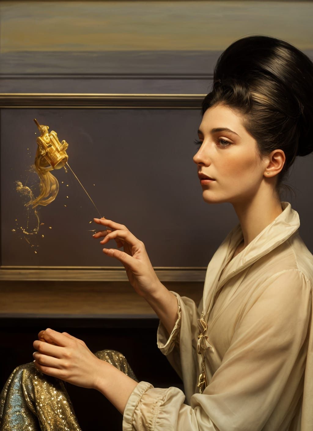 Woman in Cafe: A Photorealistic Portrait