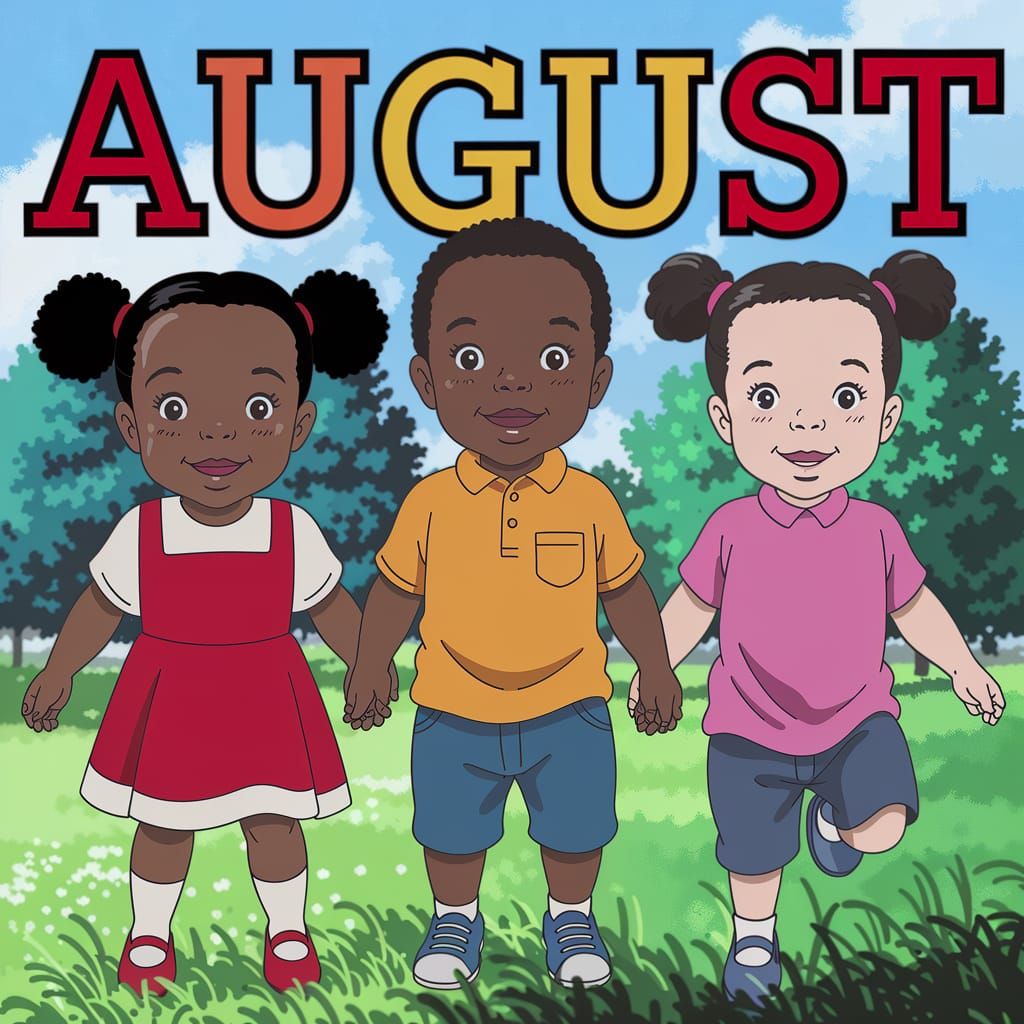 African American Kids Play: "August" Collage
