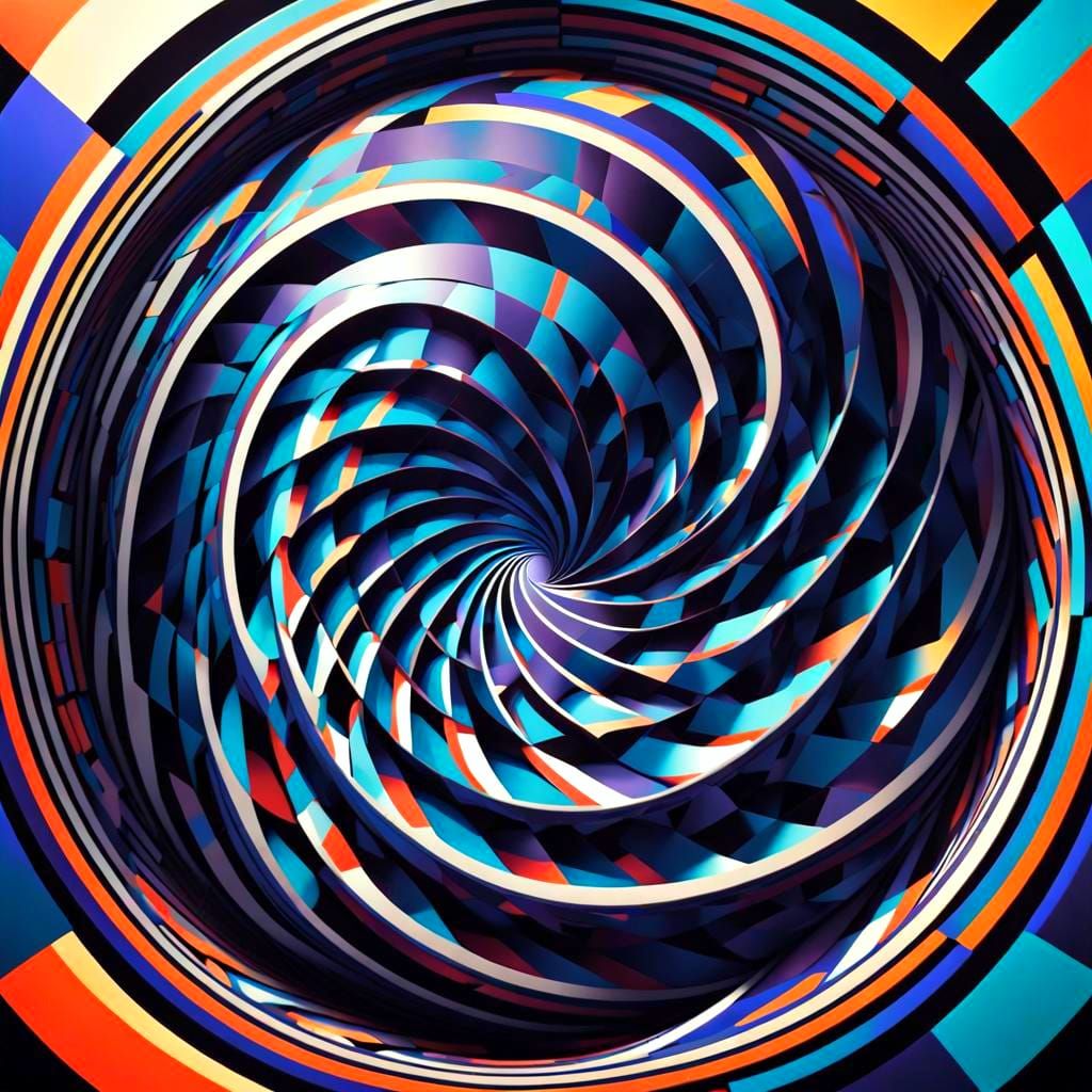 Op Art Geometric Abstraction in Vasarely Style