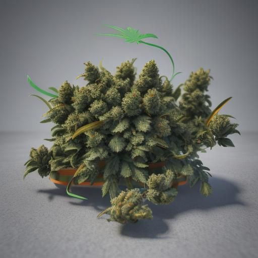 Detailed 3D Anime Cannabis Smoking Logo