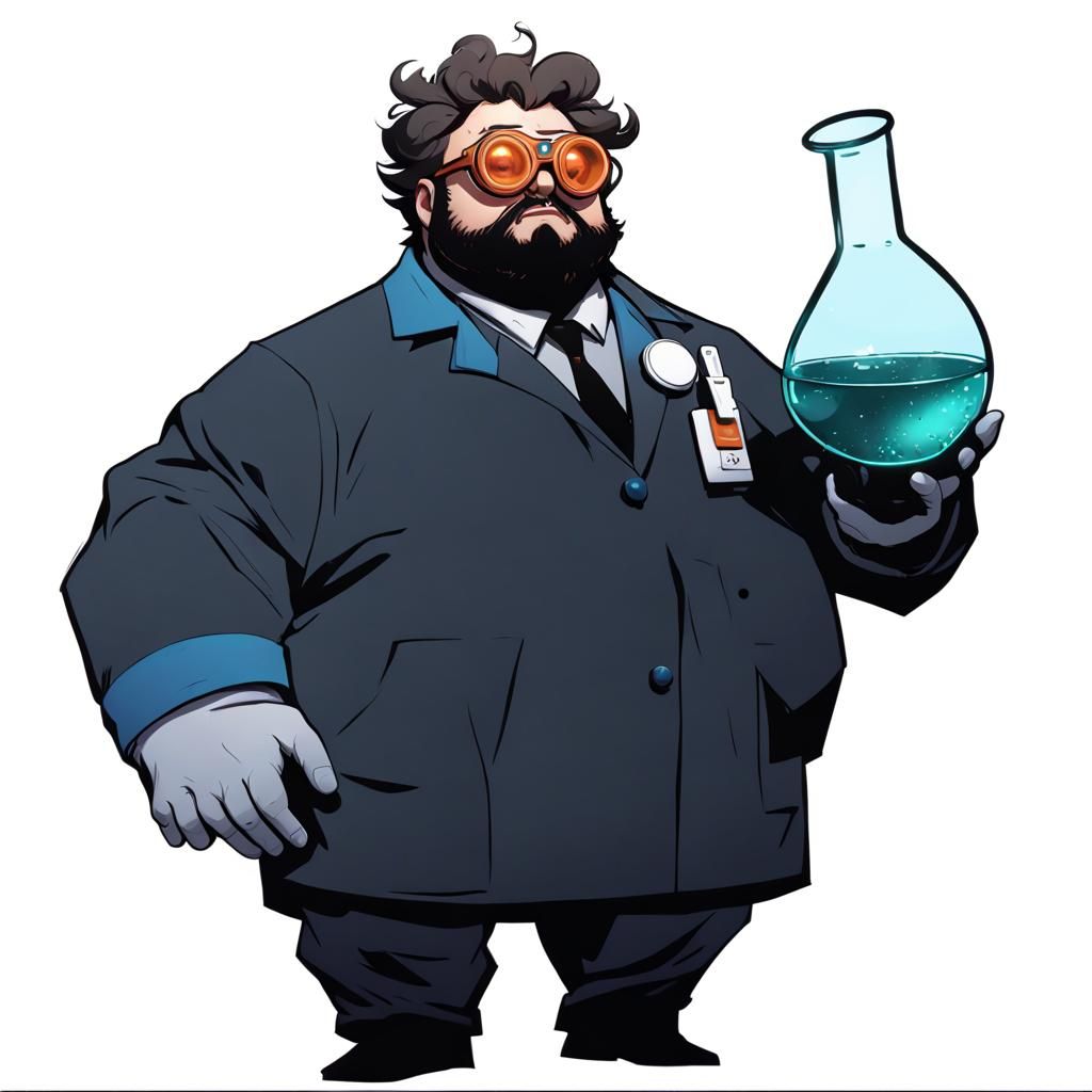 Scientist in Lab Coat, Anime Style