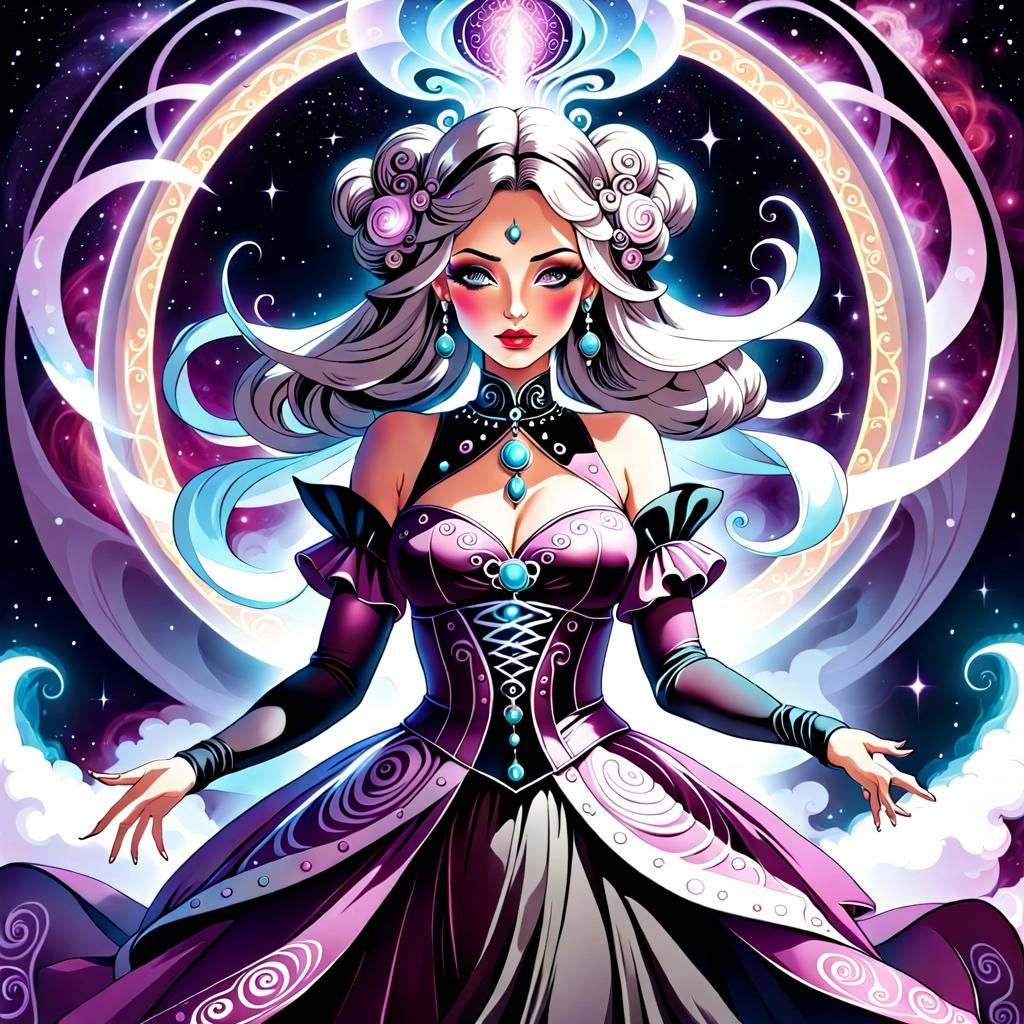 Cosmic Fortune Teller in Dreamcore Vapor Fumes