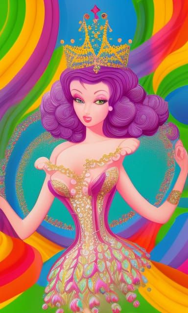 Elegant Fantasy Queen in Candyland Wonderland