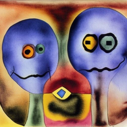 Surreal Family Portrait in Watercolor Style