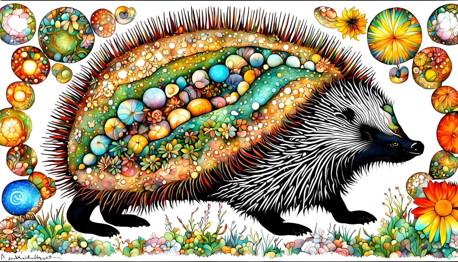 Echidna Touring Earth Chakras in Quantum Zentangle