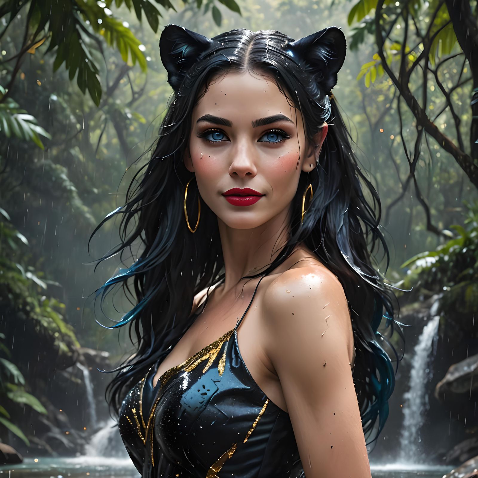 Panther Girl Transformation in Hyperdetailed 3D Portrait