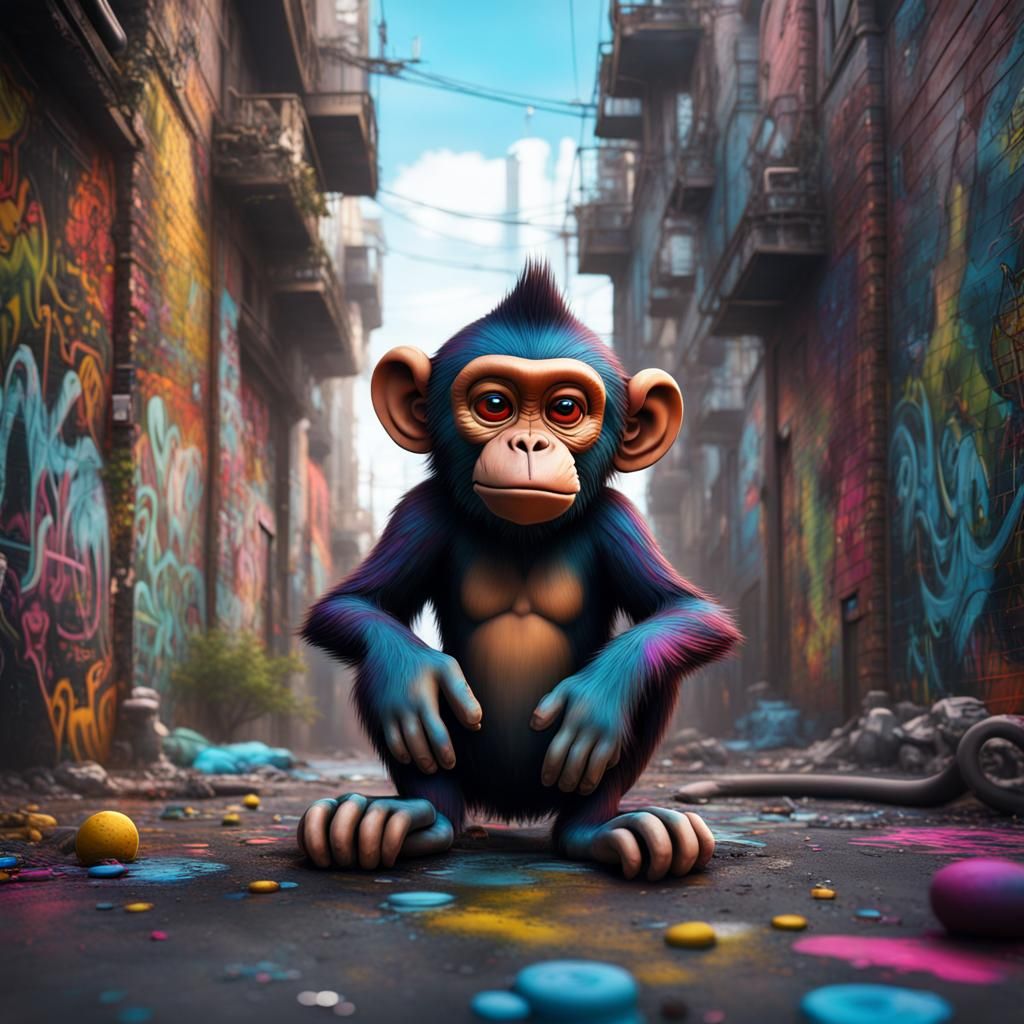 Detailed Graffiti Monkey Concept Art