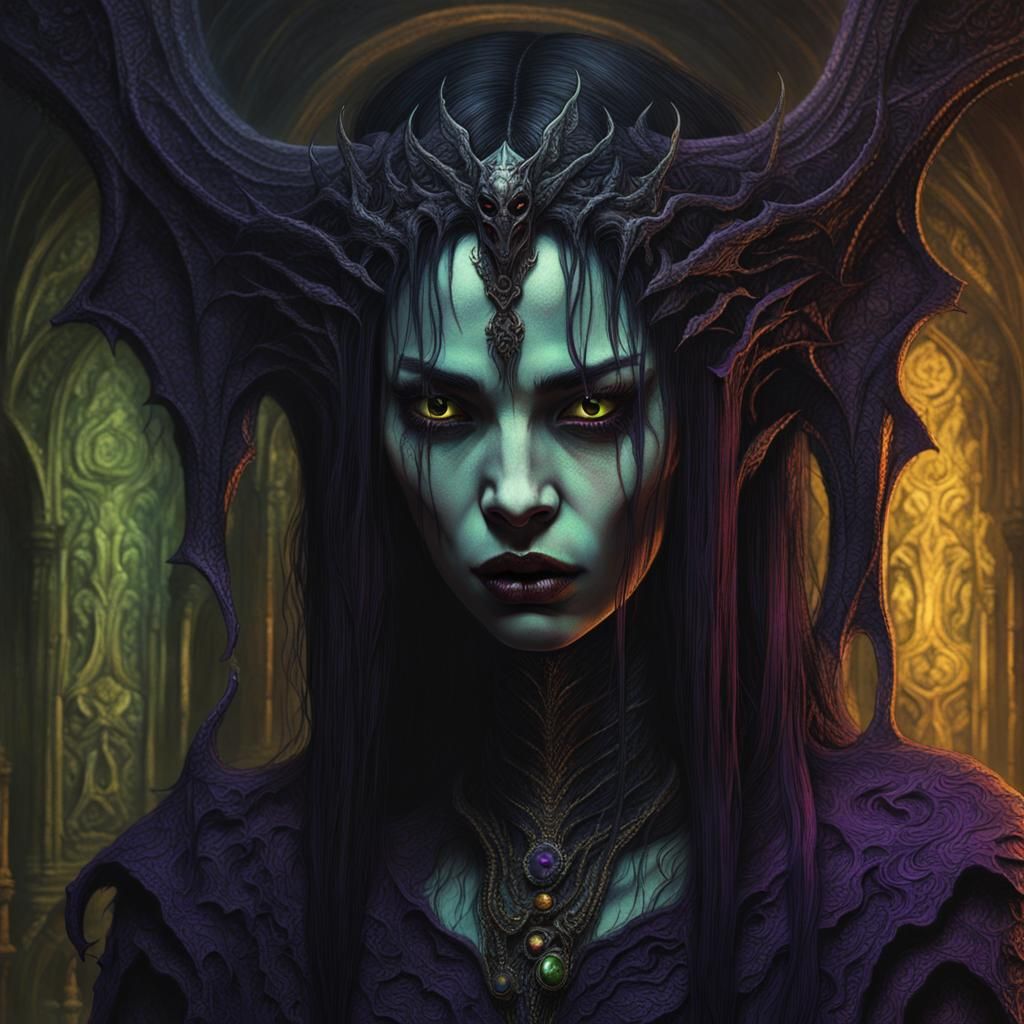 Gothic Vampire Concept Art in Beksiński Style