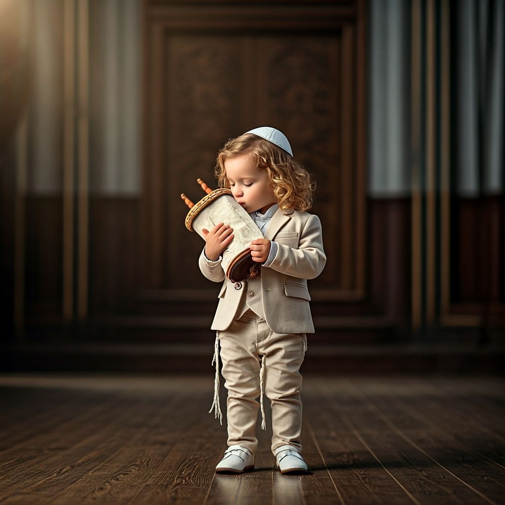 Heartwarming Image of Boy Kissing Torah Scroll in Rockwell S...