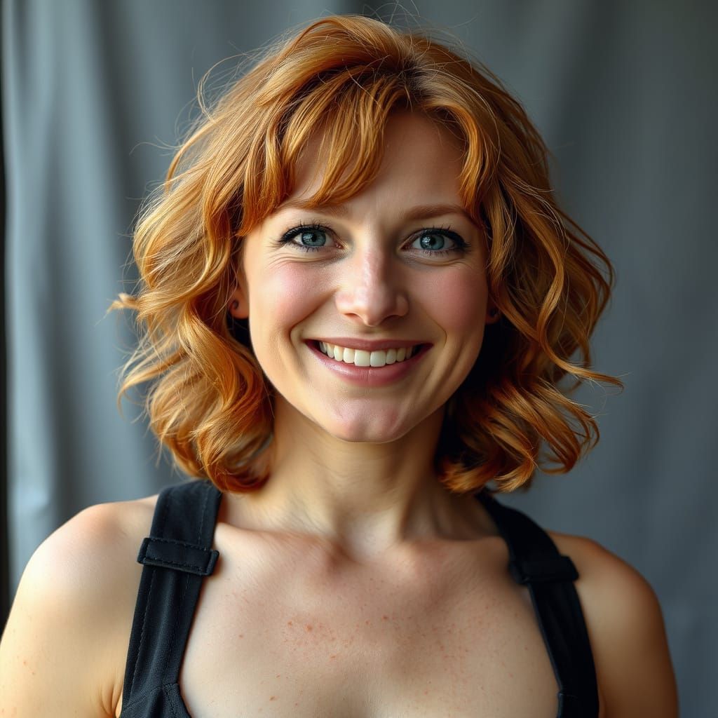 Smiling Redhead with Freckles