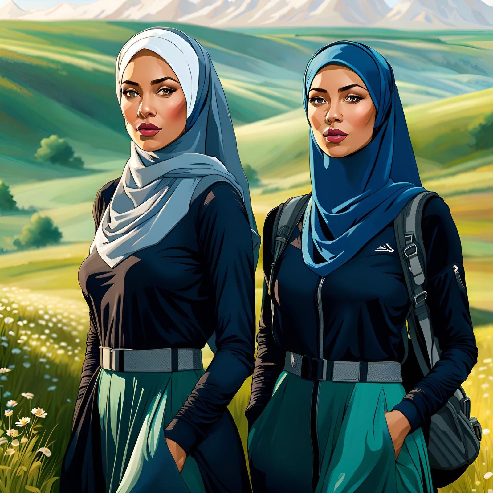 Hijabi Women Hiking in Northern Germany