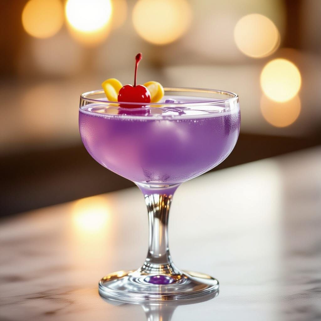 Elegant Lavender Aviation Cocktail in Coupe Glass