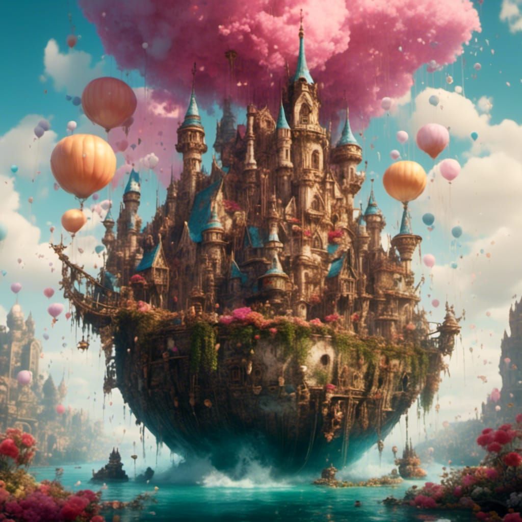 Enchanted Cinderella floating castle