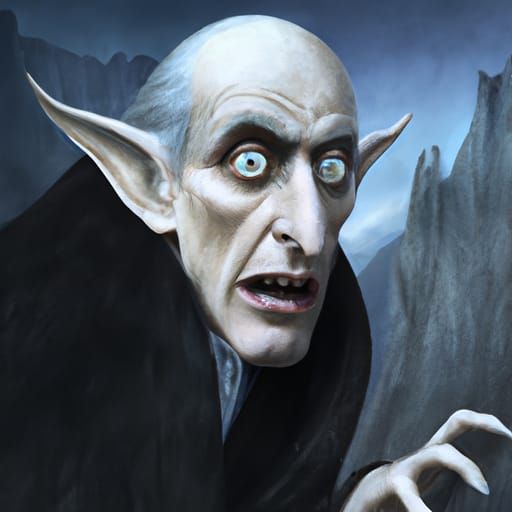 Scary Nosferatu Vampire: Dramatic Digital Painting