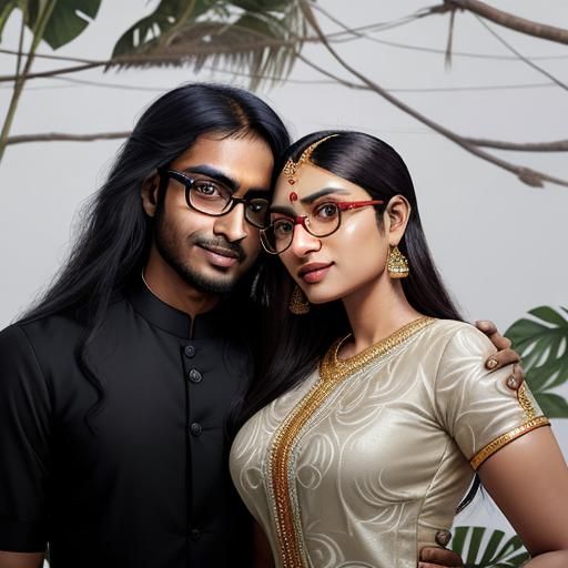 Bengali Couple Portrait with Dermatitis Skin
