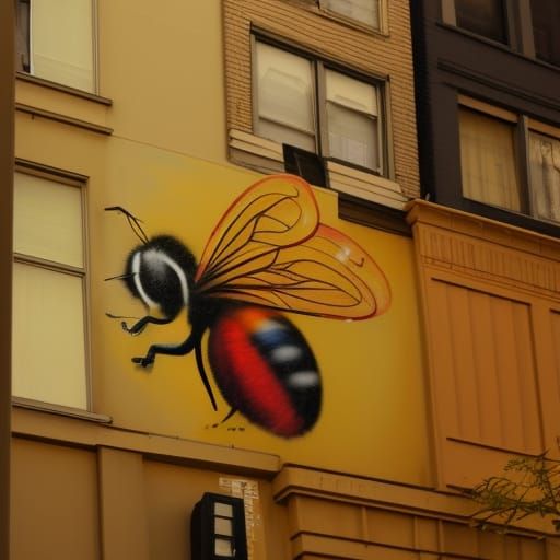 Graffiti Bee Mural on New York Building