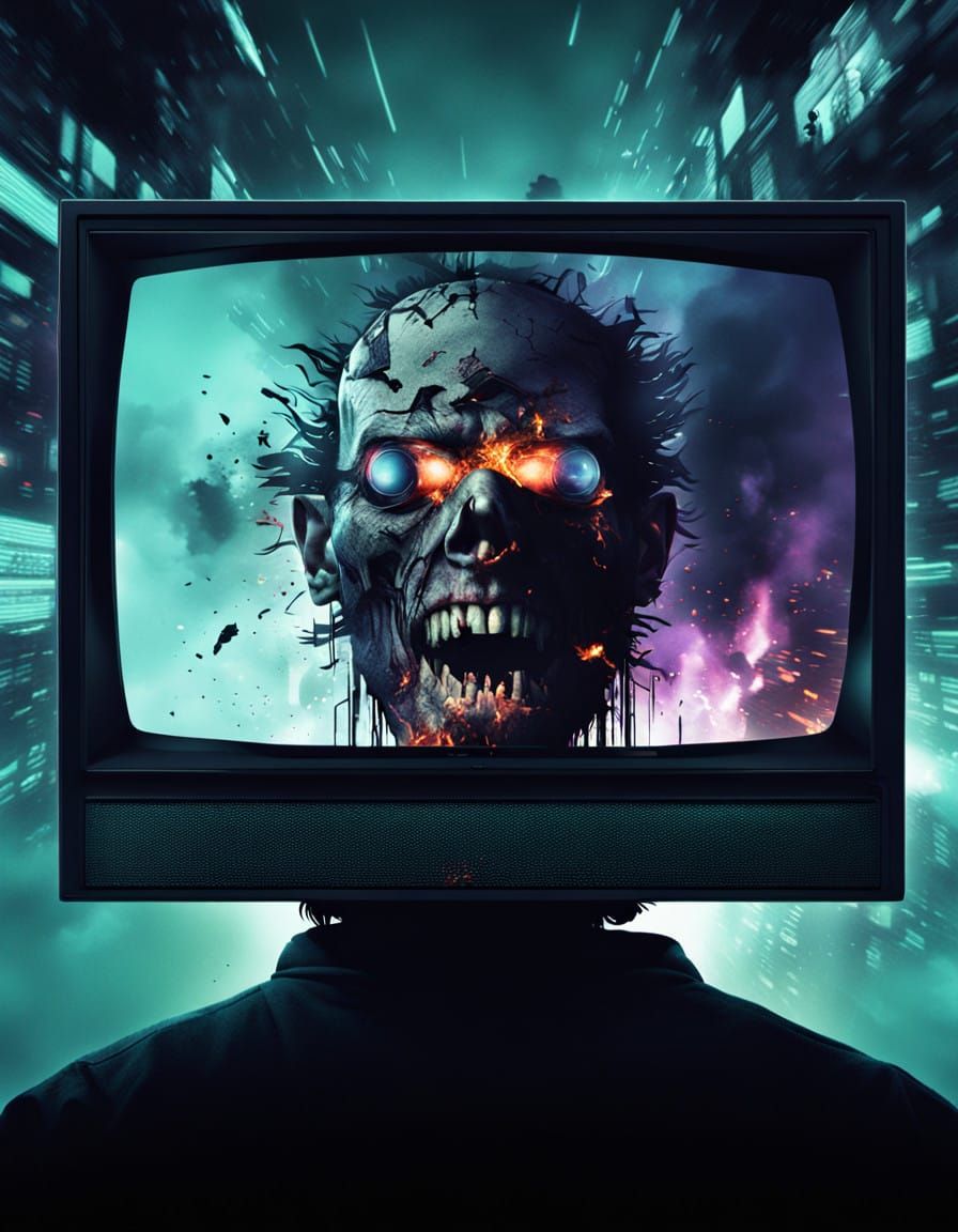 Post-Apocalyptic Chaos Unfolds Across a Flickering TV Screen...
