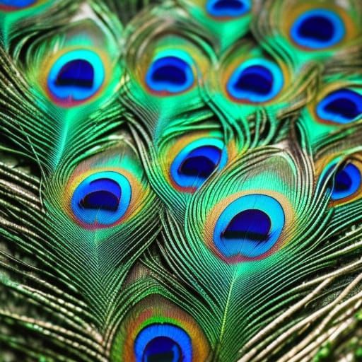 Luminous Detail of Peacock Feathers