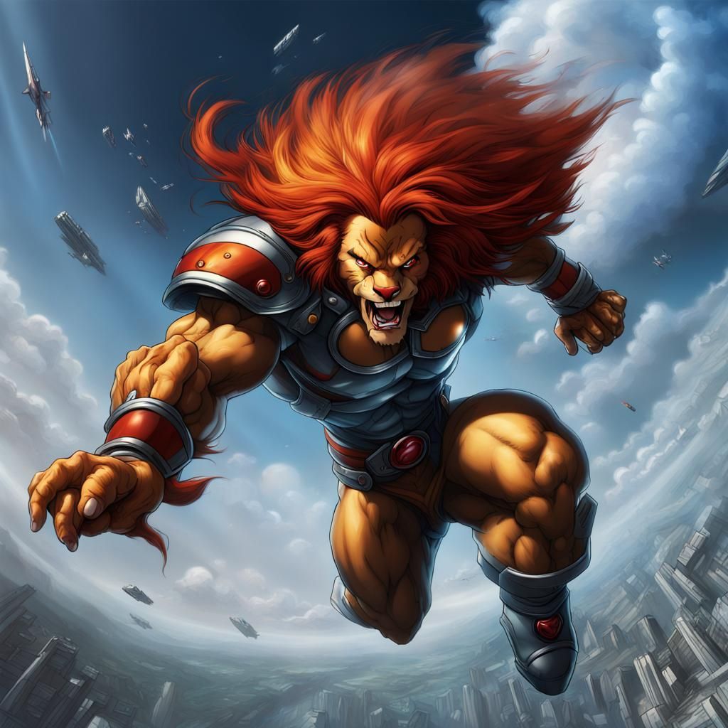 Lion-O Free Falling: Comic Book Art