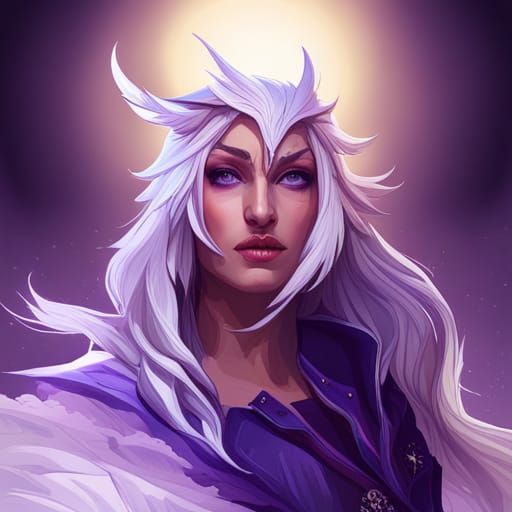 Purple Magical Owl Portrait in Gothic Style