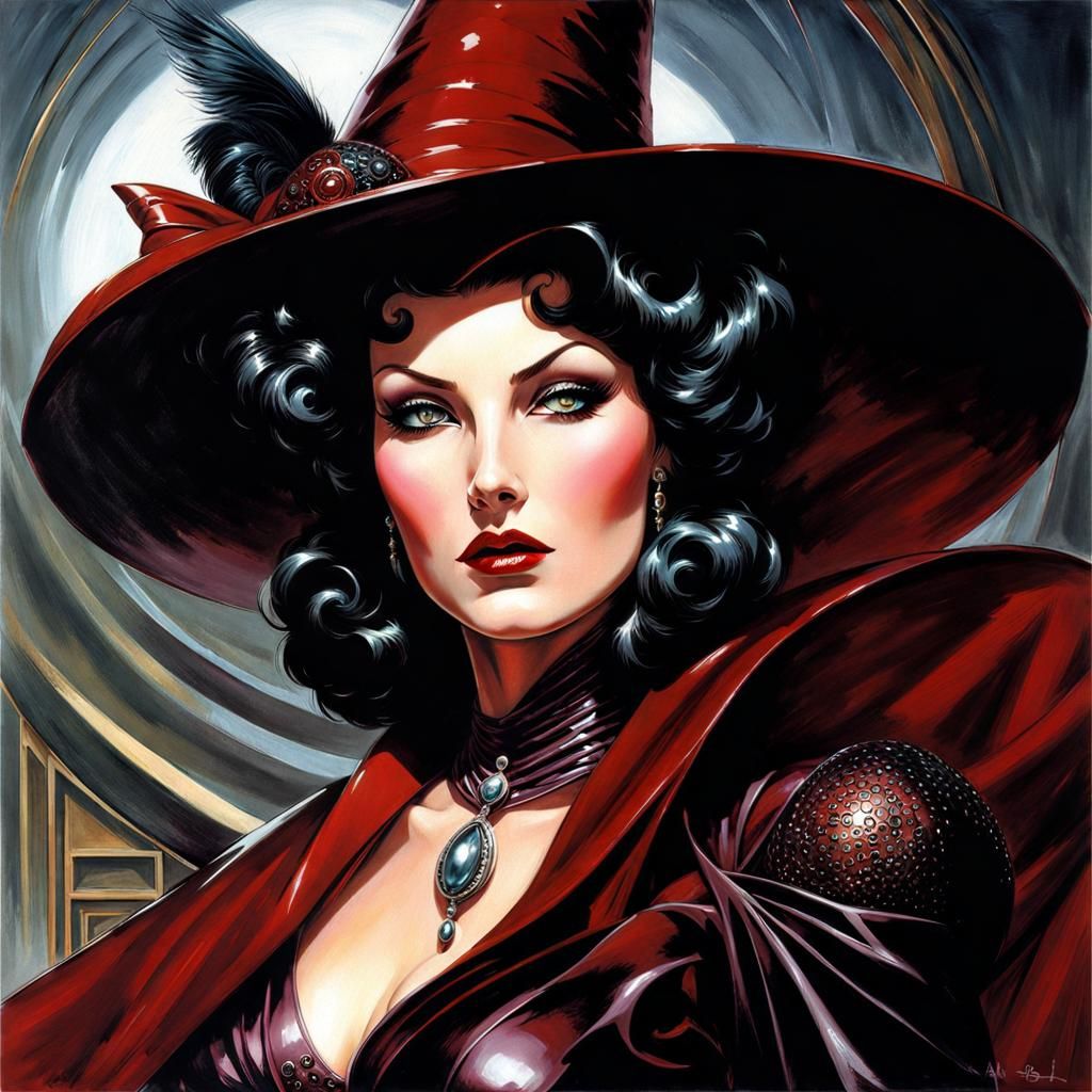 Futuristic Stepmother Witch in 1930s Style
