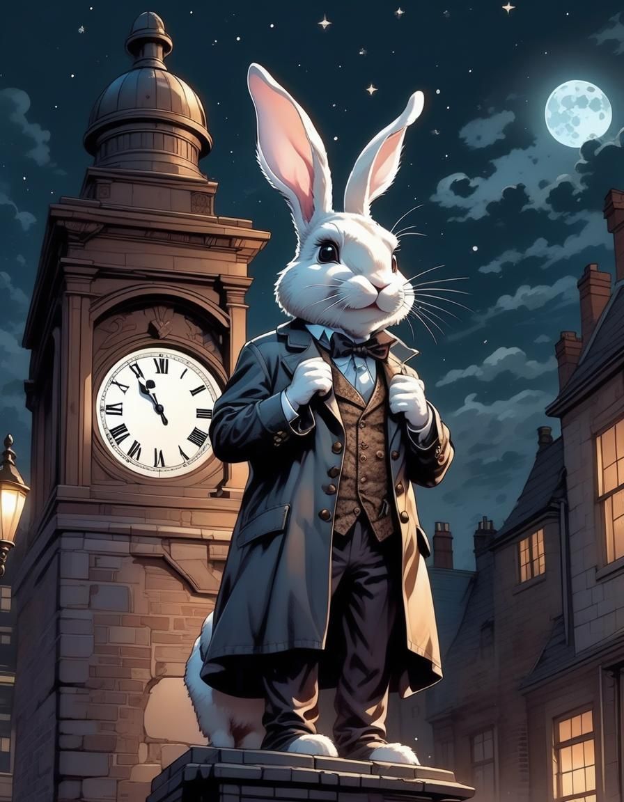 Bunny Sherlock Holmes on Clocktower, Comic Book Art