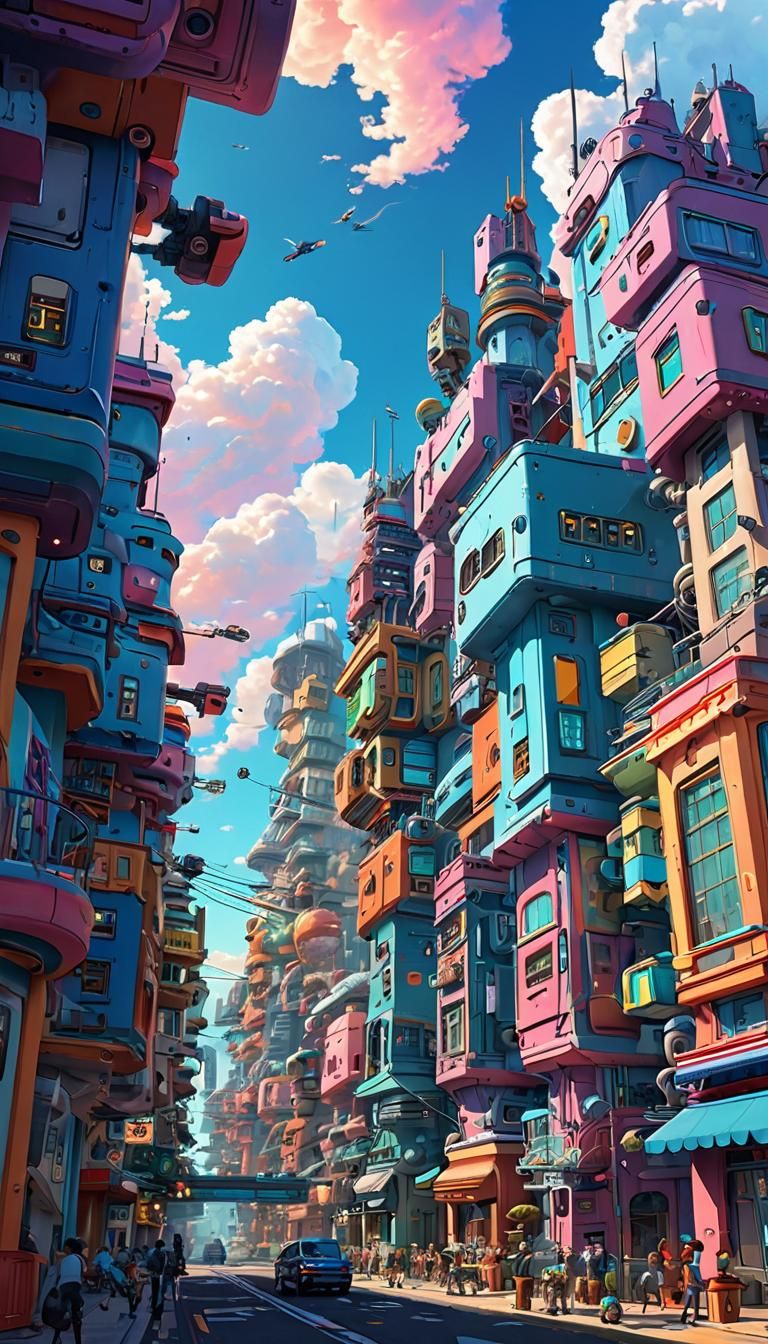 a fun, Doraemon-inspired smartphone wallpaper featuring a br...