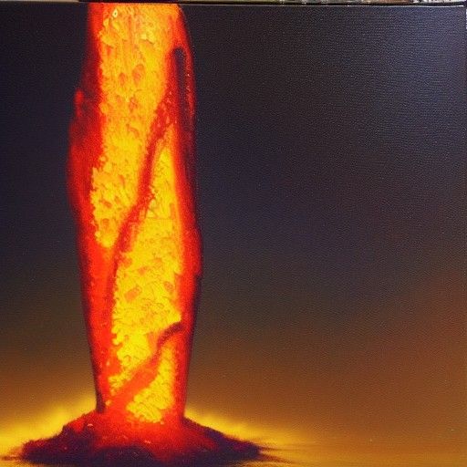 Lava Lamp in Oil Painting Style