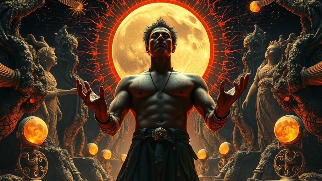 Surreal Male Figure Emerging from Formlessness