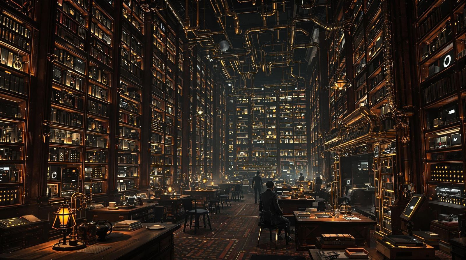 Steampunk Library of Wonder in a Bygone Era