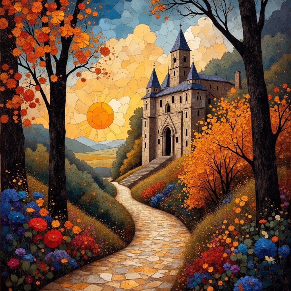 Stained Glass Cathedral with Rococo Architecture